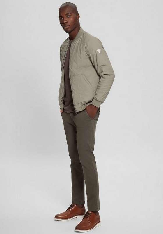 Chaqueta Guess Hombre Quilted Bomber Gris-2