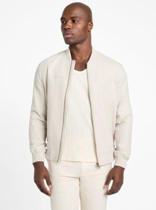 Chaqueta Herringbone Bomber Blanco-0