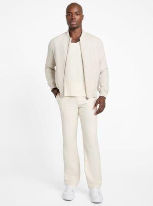 Chaqueta Herringbone Bomber Blanco-1