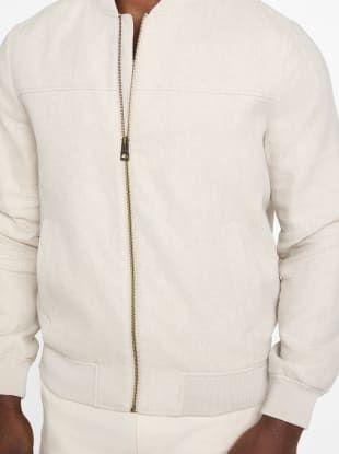Chaqueta Herringbone Bomber Blanco-2