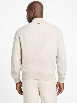 Chaqueta Herringbone Bomber Blanco-3