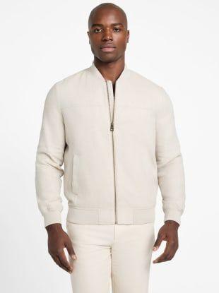 Chaqueta Herringbone Bomber Blanco-4