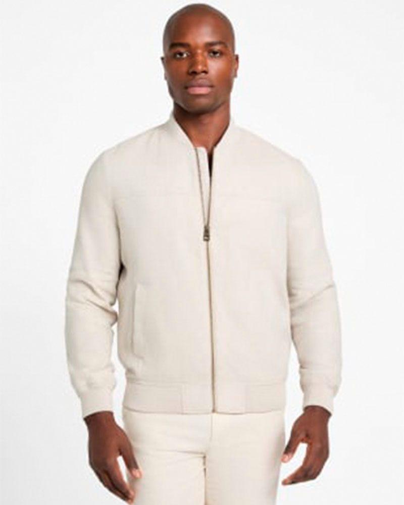 Chaqueta Herringbone Bomber Blanco-0