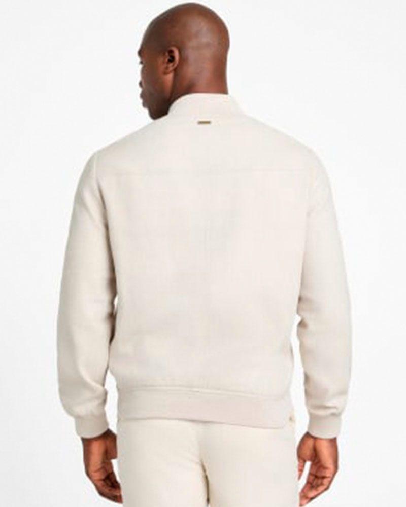 Chaqueta Herringbone Bomber Blanco-1