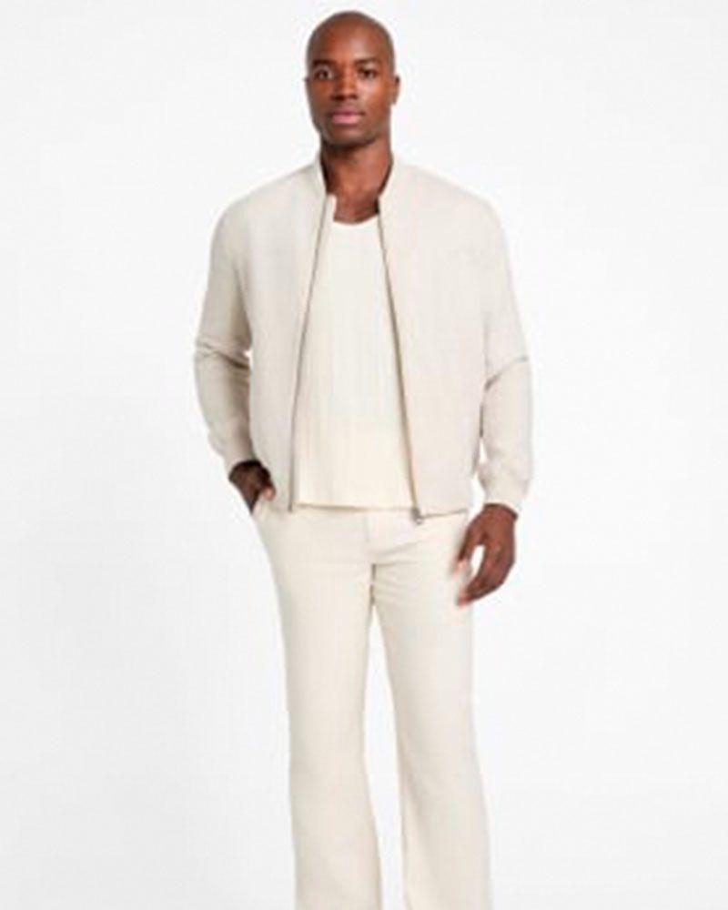 Chaqueta Herringbone Bomber Blanco-4
