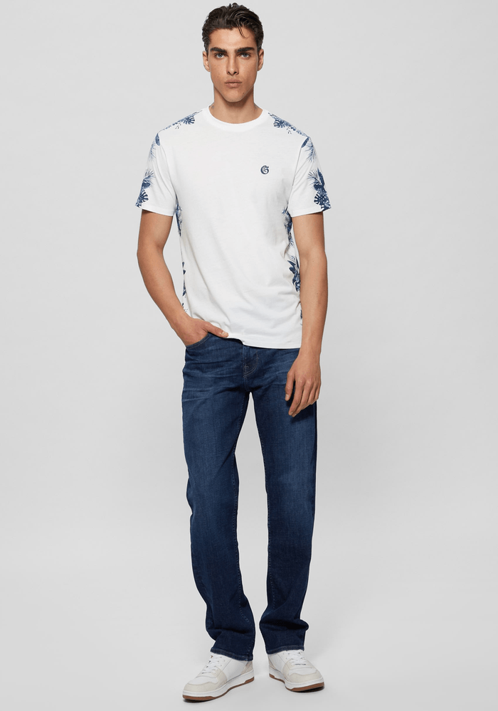 Polera Guess Hombre Ss Bsc Water Color Palms Tee Blanco-1