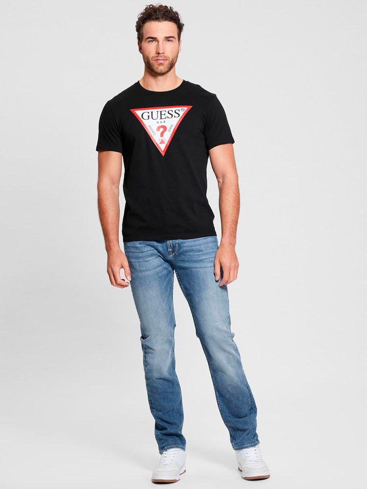 Polera Guess Hombre Ss Bsc Clsc Tri Logo Crw T Negro-1
