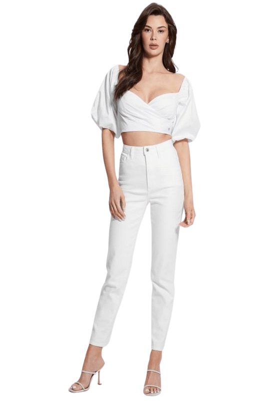 Jeans Guess Mujer Mom Jean Blanco-0