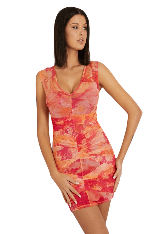 Vestido Guess Mujer Sl Samantha Dress Naranjo-0