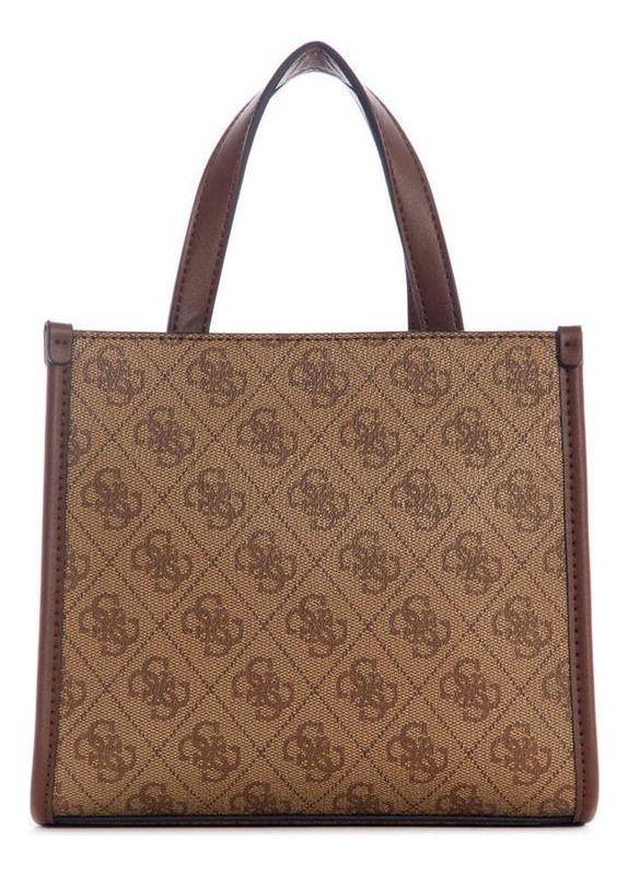 Mini Cartera Guess Mujer Izzy 2 Comp Mini Tote Café-2