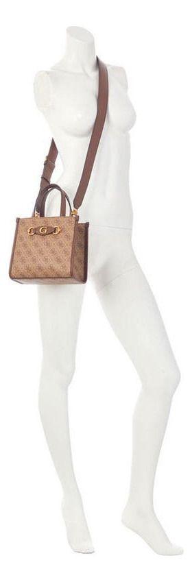 Mini Cartera Guess Mujer Izzy 2 Comp Mini Tote Café-4