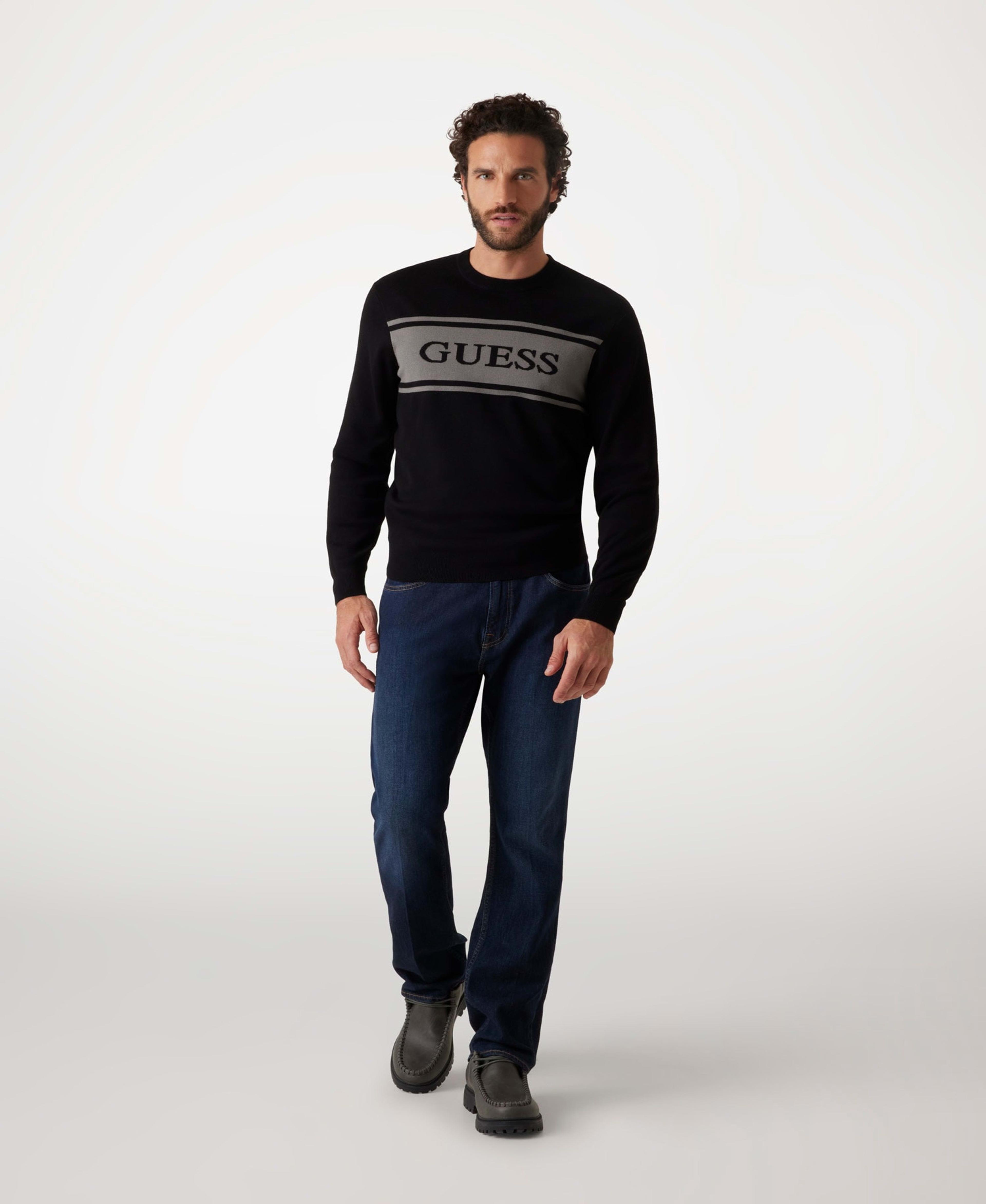 Tejido Guess Hombre Flick Cn Blocking Swtr Negro-1