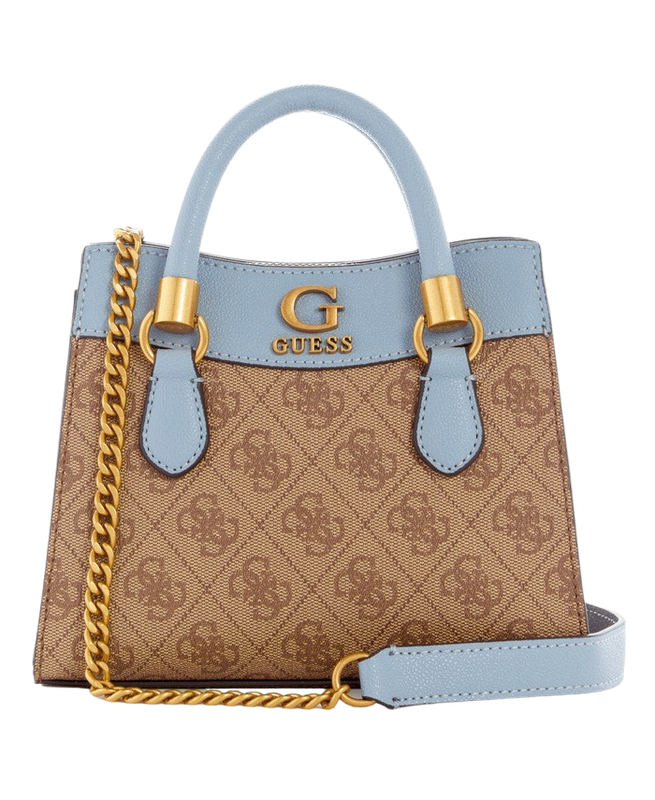 Mini Cartera Guess Mujer Nell Logo Mini Satchel Lila-0