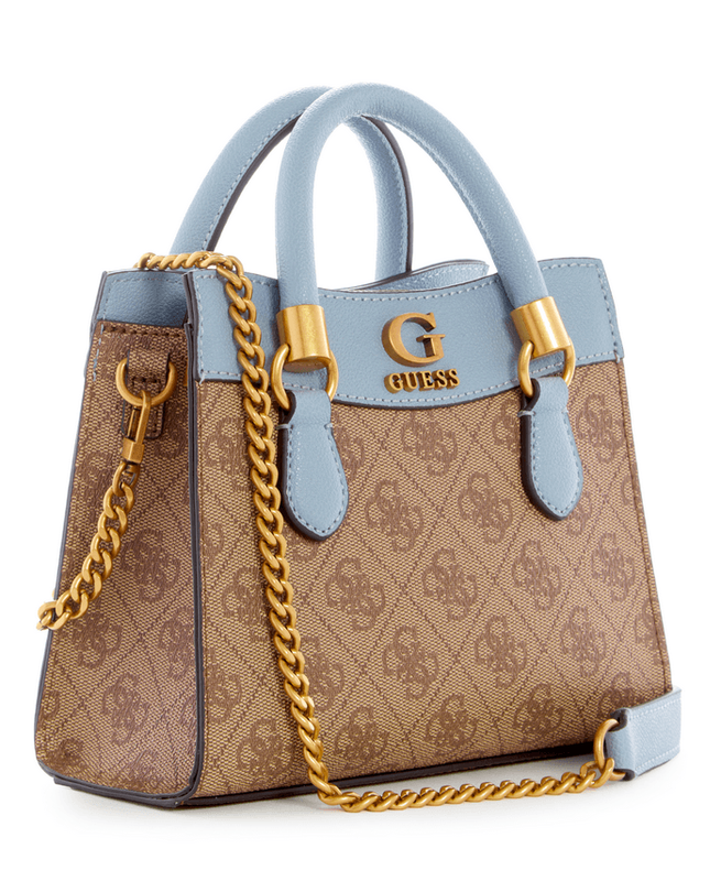 Mini Cartera Guess Mujer Nell Logo Mini Satchel Lila-1