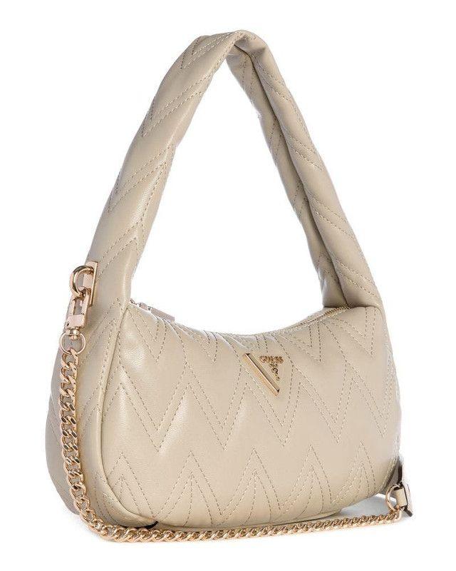 Cartera Guess Mujer Eda Top Zip Shoulder Bag Crema-1