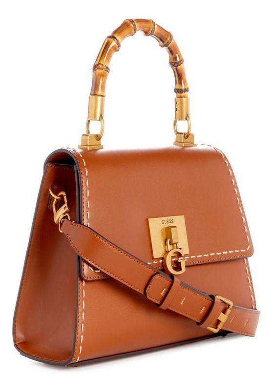 Cartera Guess Mujer Stephi Bamboo Flap Café-1