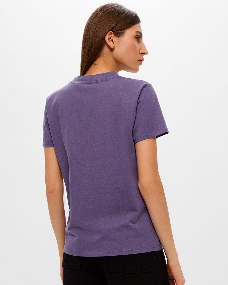 Polera Guess Mujer Ss Classic Fit Logo Tee Morado-2