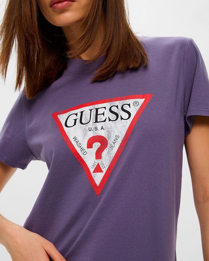 Polera Guess Mujer Ss Classic Fit Logo Tee Morado-4