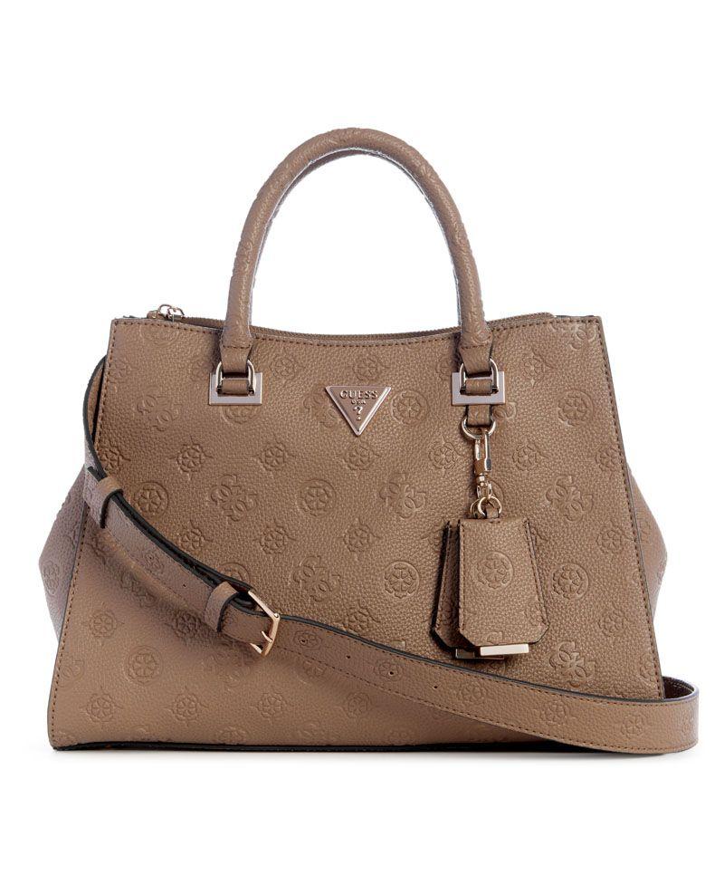 Cartera Guess Mujer Cresidia Society Satchel Café-0