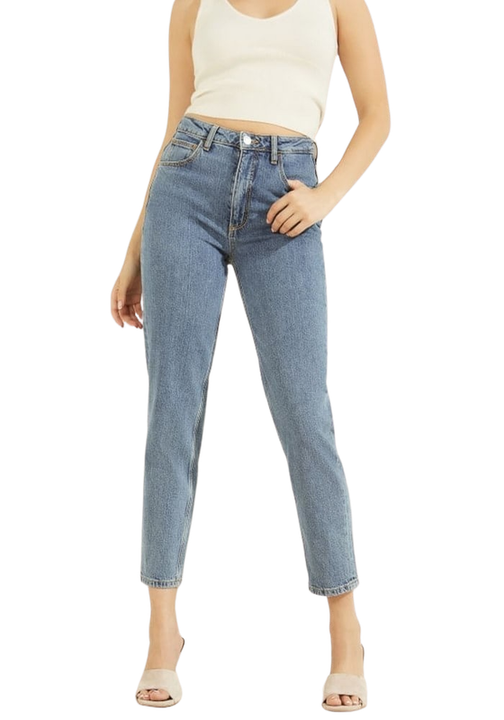 Jeans Guess Mujer Mom Celeste. -0