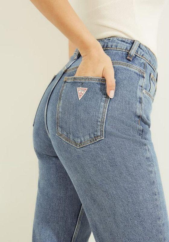 Jeans Guess Mujer Mom Celeste. -1