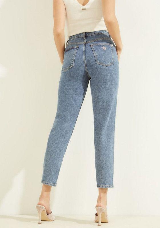 Jeans Guess Mujer Mom Celeste. -2