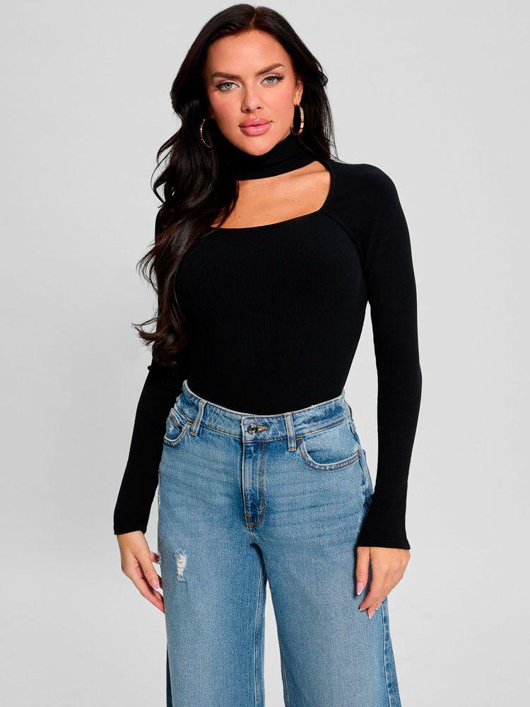 Polera Ls Mn Tori Rib Top Negro-0