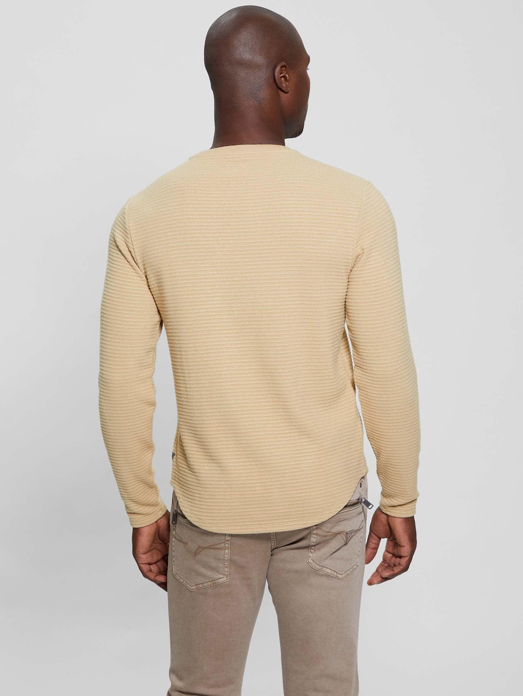 Polera Guess Hombre Ls Hudson Linear Texture Crew Café-3