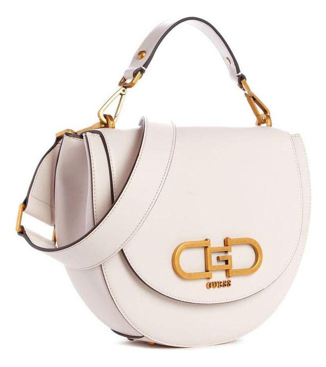 Cartera Guess Mujer Fleet Flap Saddle Bag Crema-1