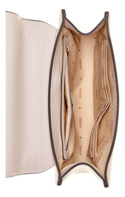 Cartera Guess Mujer Fleet Flap Saddle Bag Crema-3
