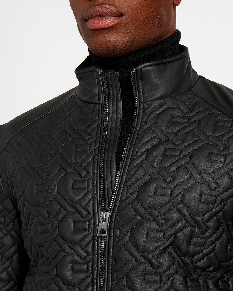 Chaqueta G Chain Quilted Negro Mujer-1