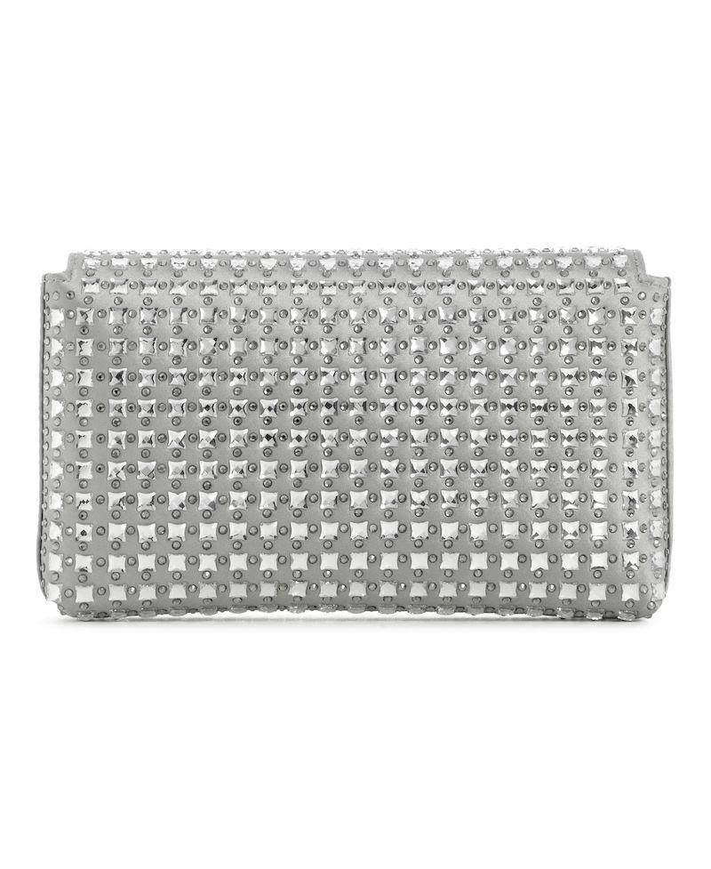 Cartera Zalina Flap Clutch Plateado-2
