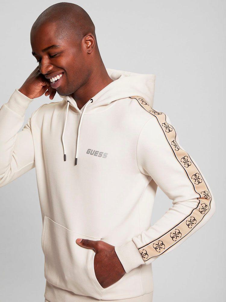 Poleron Guess Hombre Mickey Hoodie Sweatshirt Beige-0