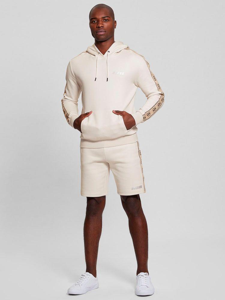 Poleron Guess Hombre Mickey Hoodie Sweatshirt Beige-1