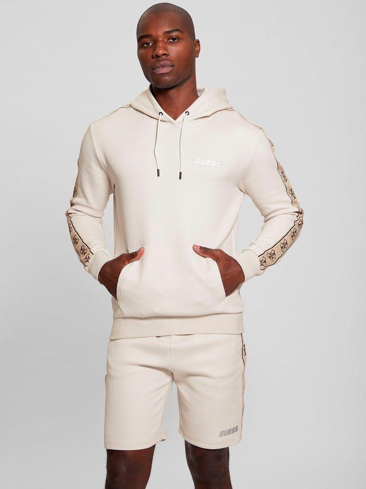 Poleron Guess Hombre Mickey Hoodie Sweatshirt Beige-2