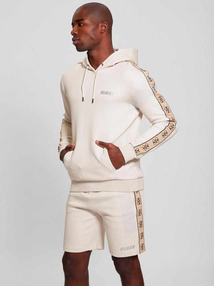 Poleron Guess Hombre Mickey Hoodie Sweatshirt Beige-4