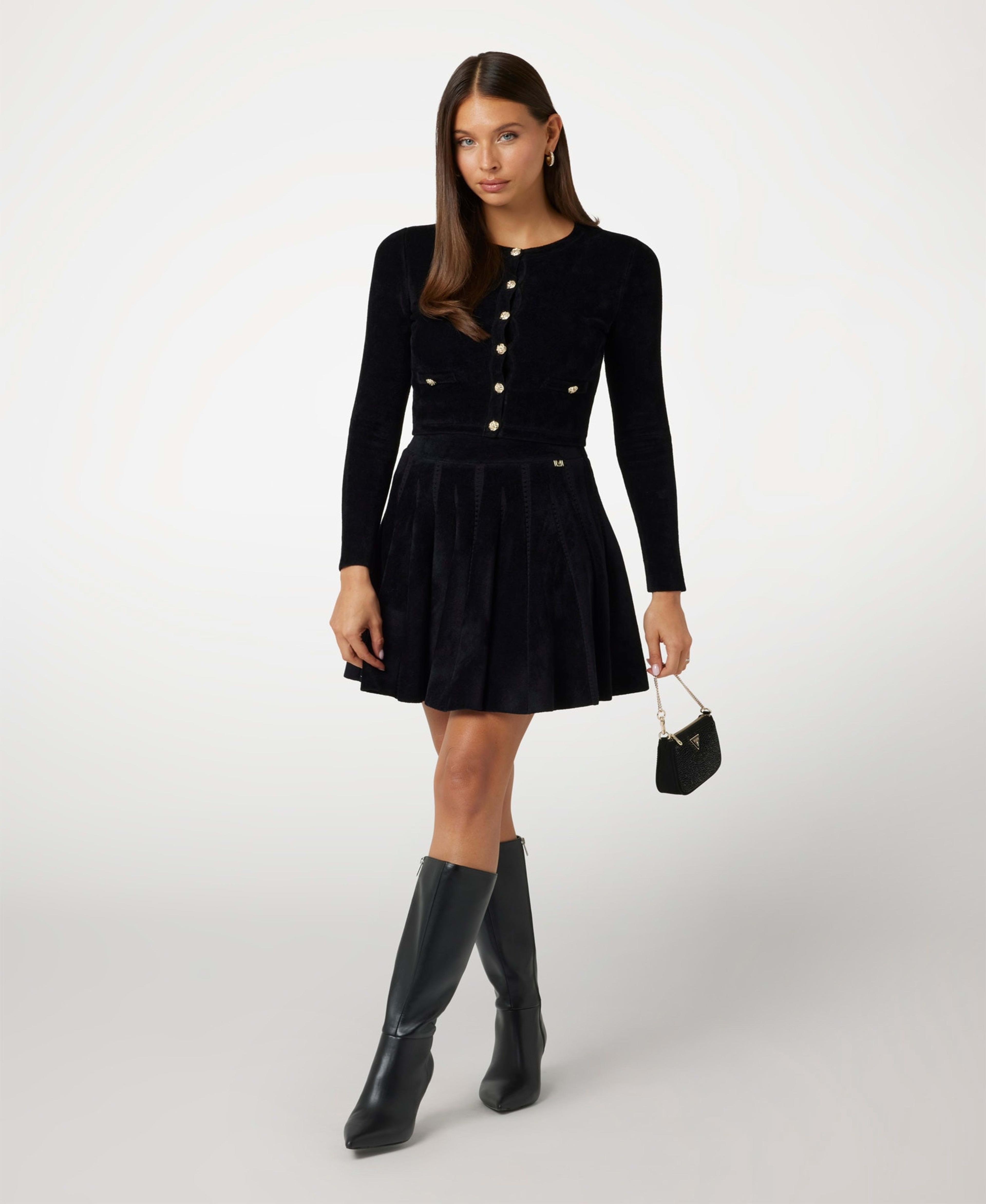 Falda Guess Mujer Veranera Flare Skirt Negro-1