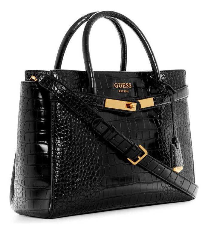 Cartera Guess Mujer Enisa High Society Satchel Negro-1