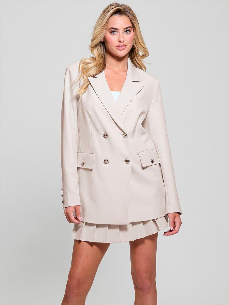 Chaqueta Guess Mujer New Fiona Double Breast Blazer Blanco-0