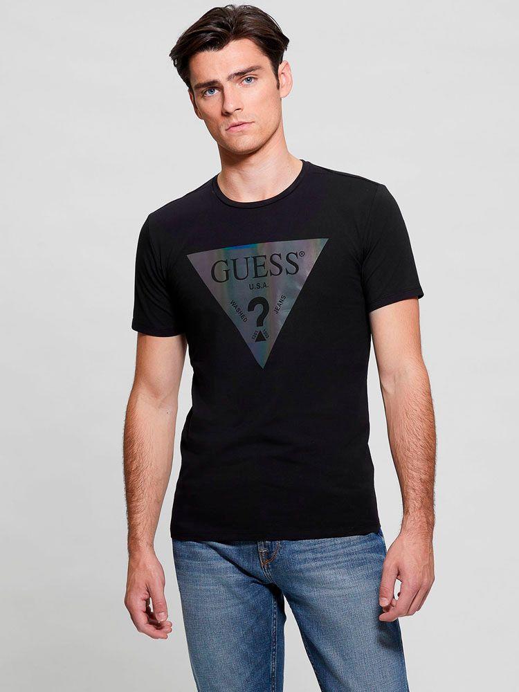 Polera Guess Hombre Cn Ss Color Shades Tee Negro-0