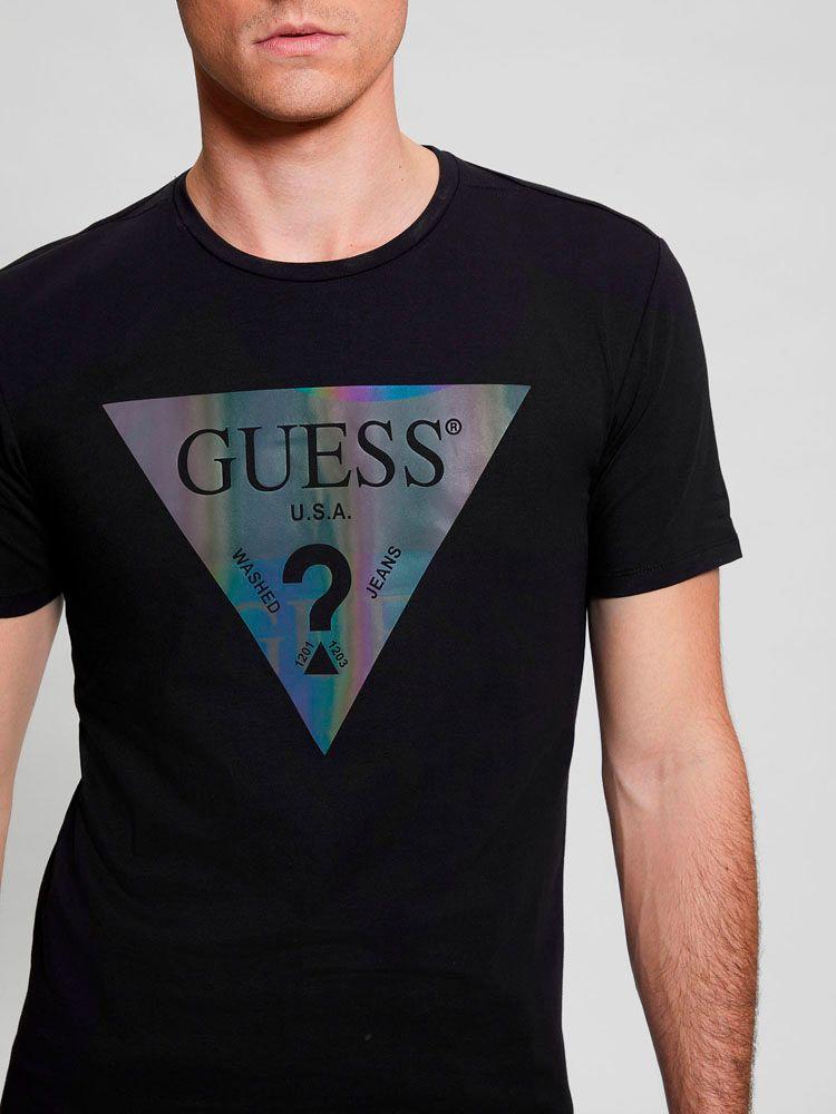 Polera Guess Hombre Cn Ss Color Shades Tee Negro-1