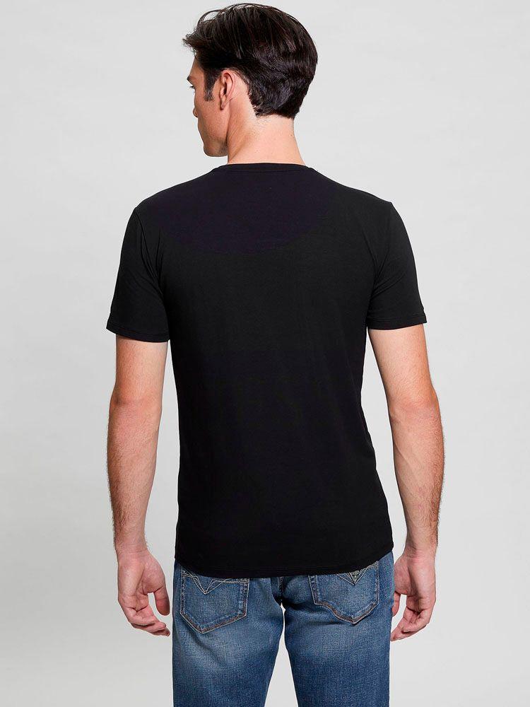 Polera Guess Hombre Cn Ss Color Shades Tee Negro-3