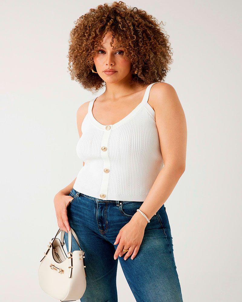 Polera Guess Mujer Sl Emmie Tank Top Swtr Blanco-3