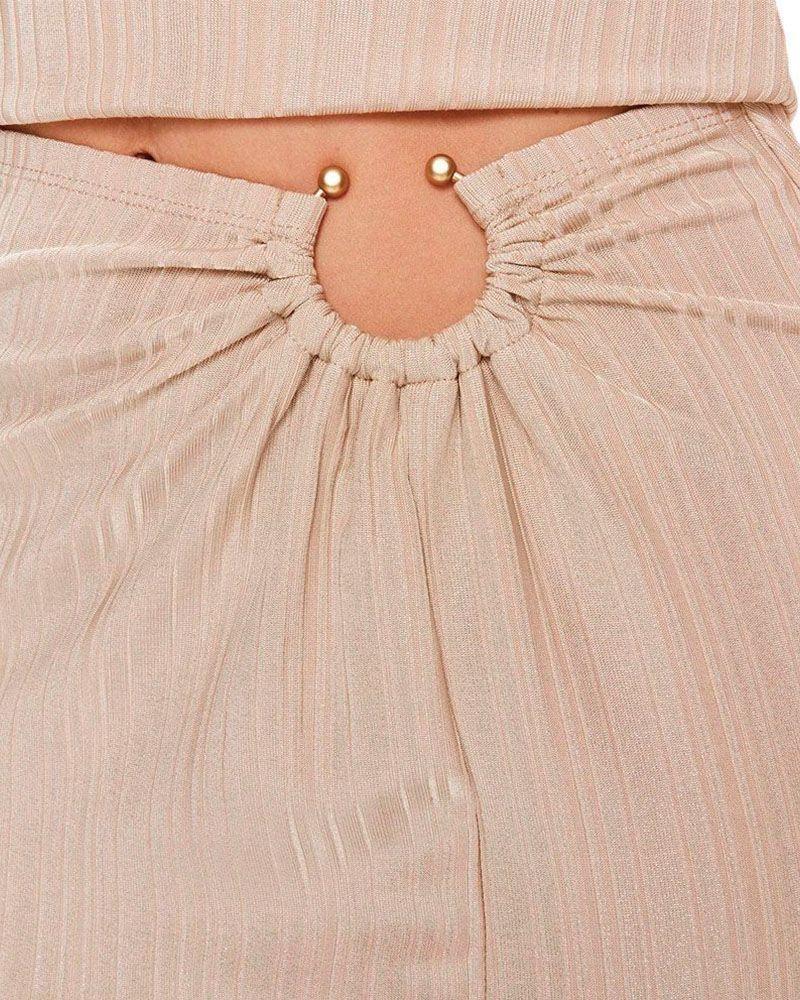 Falda Guess Mujer Cristina Midi Skirt Beige-2