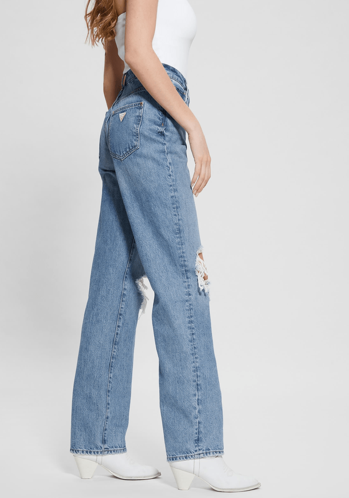 Jeans Guess Mujer Relaxed Straight Celeste-4
