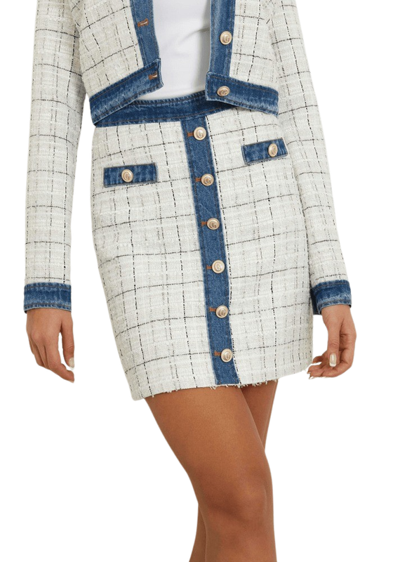 Falda Guess Mujer Natalie Skirt Blanco-0