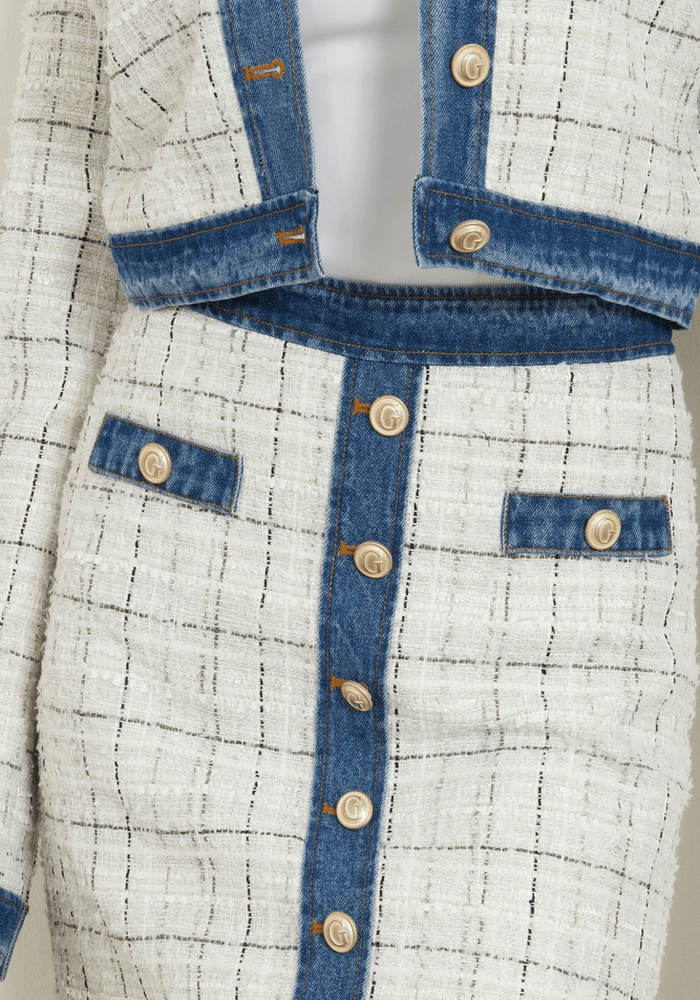 Falda Guess Mujer Natalie Skirt Blanco-3