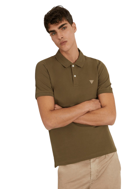 Polera Guess Hombre Lyle Ss Polo Café-0
