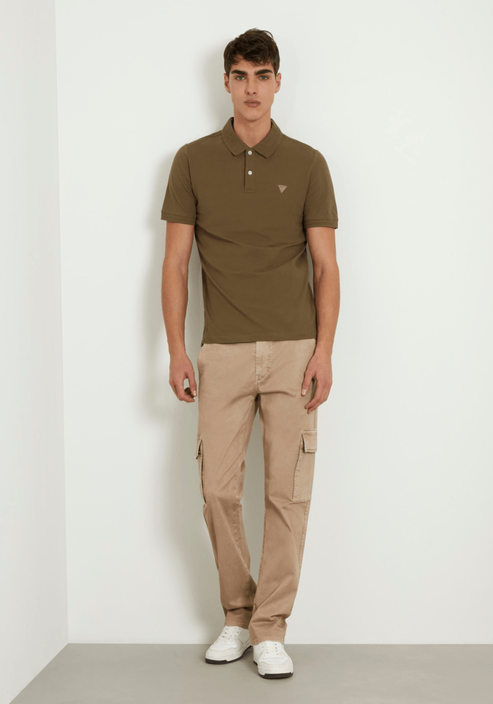 Polera Guess Hombre Lyle Ss Polo Café-1