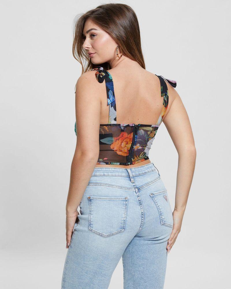 Top Guess Mujer Sl Tied Margot Mesh Corset Top Surtido-3